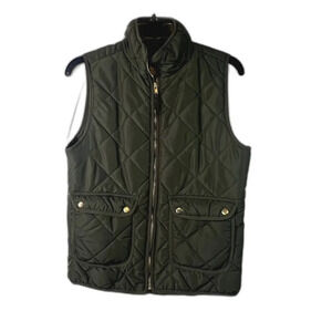 Thread & Supply Quilted Vest Olive Green‎ Size Small